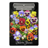 Personalisierte Pansy Arrangement Mini Cli Mini Klemmbrett (Vorderseite)