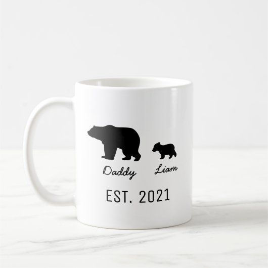 Personalisierte Papa Bear und Baby Bear Tasse (Links)