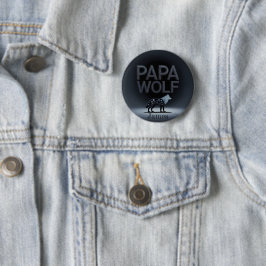 Personalisierte Papa-Wolf-Natur-Silhouette Button