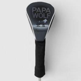 Personalisierte Papa-Wolf-Natur-Silhouette Golf Headcover