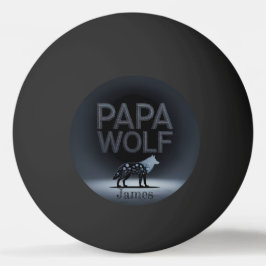Personalisierte Papa-Wolf-Natur-Silhouette Tischtennisball