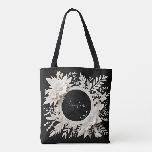 personalisierte Papierblumenrahmen-Tasche Tasche (Rückseite)