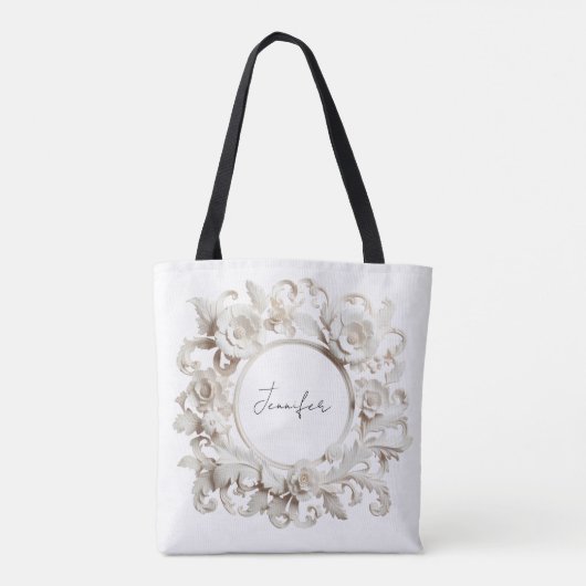 personalisierte Papierblumenrahmen-Tasche Tasche (Rückseite)