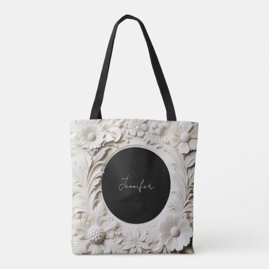 personalisierte Papierblumenrahmen-Tasche Tasche (Rückseite)