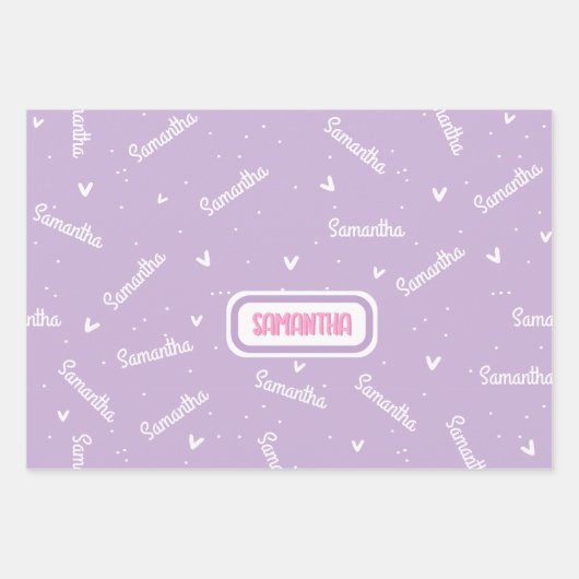 Personalisierte Papierfolien für Girl Unicorn Geschenkpapier Set (Vorderseite 3)