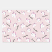 Personalisierte Papierfolien für Girl Unicorn Geschenkpapier Set (Vorderseite 2)