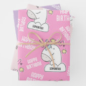 Personalisierte Papierfolien für Girl Unicorn Geschenkpapier Set (Beispiel)