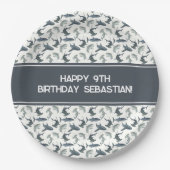 Personalisierte Papierplatte | Aquarellhaie Pappteller (Vorderseite)