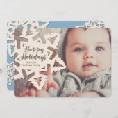 Personalisierte Papierreduzierung Schneeflocke Feiertagskarte (Vorne/Hinten)