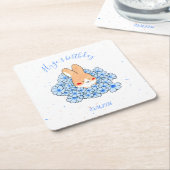 Personalisierte Papierserviette Hase Rechteckiger Pappuntersetzer (angewinkelt)