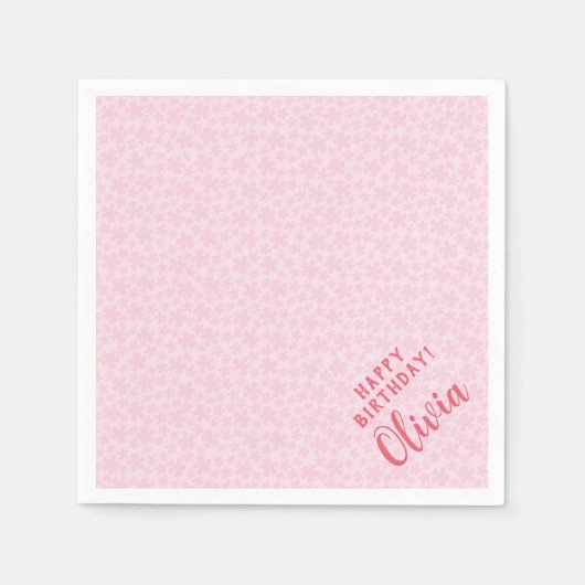 Personalisierte Papierserviette mit einfachen Blum (Vorderseite)