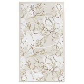 Personalisierte Papiertasche Elegantes Blumendesig Kleine Geschenktüte (Rückseite)