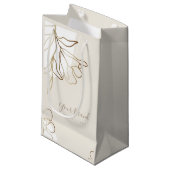 Personalisierte Papiertasche Elegantes Blumendesig Kleine Geschenktüte (Vorderseite Schrägansicht)