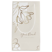 Personalisierte Papiertasche Elegantes Blumendesig Kleine Geschenktüte (Vorderseite)