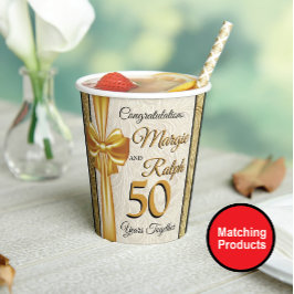 personalisierte Papiertasse zum 50. Geburtstag Pappbecher