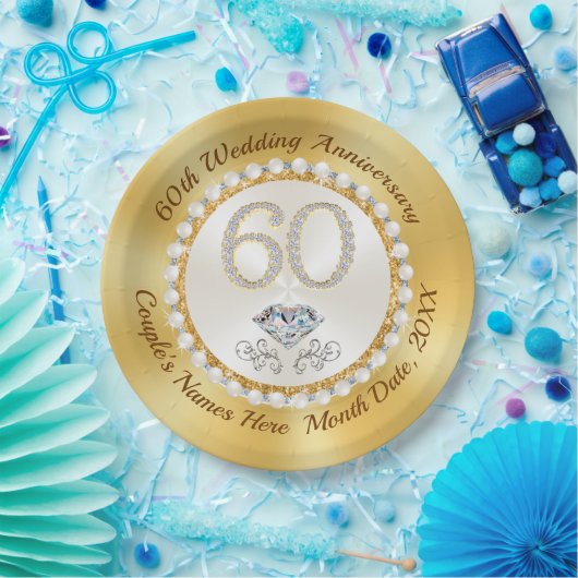 Personalisierte PapierTeller, die das 60. Pappteller (Party)
