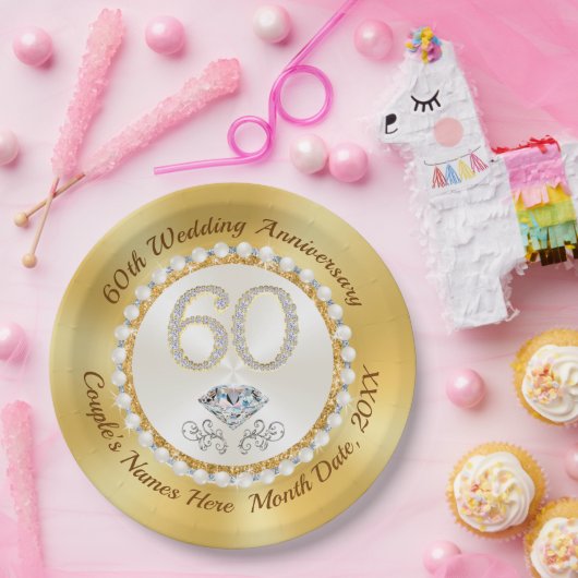 Personalisierte PapierTeller, die das 60. Pappteller (Party)