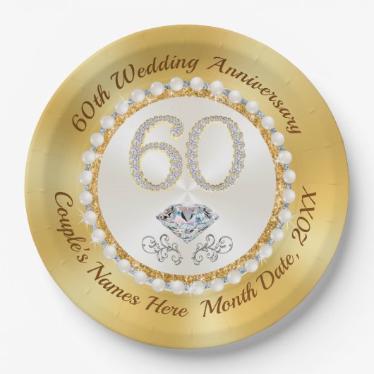 Personalisierte PapierTeller, die das 60. Pappteller (Vorderseite)