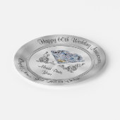 Personalisierte PapierTeller zum 60. Jubiläum (Schrägansicht)