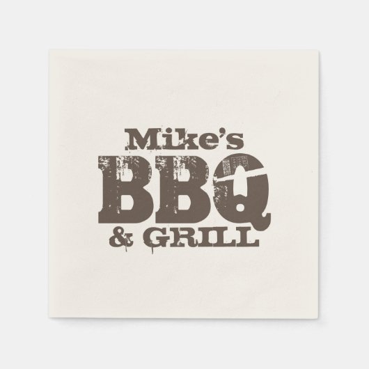 Personalisierte Papiertücher für BBQ-Party Serviette (Vorderseite)