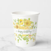 Personalisierte Papiertücher in Gelbfärbung Pappbecher (Vorderseite)