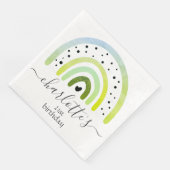 Personalisierte Papiertücher - Regenbogen Grün Serviette (Ecke)