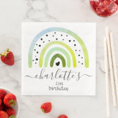 Personalisierte Papiertücher - Regenbogen Grün Serviette (Beispiel)