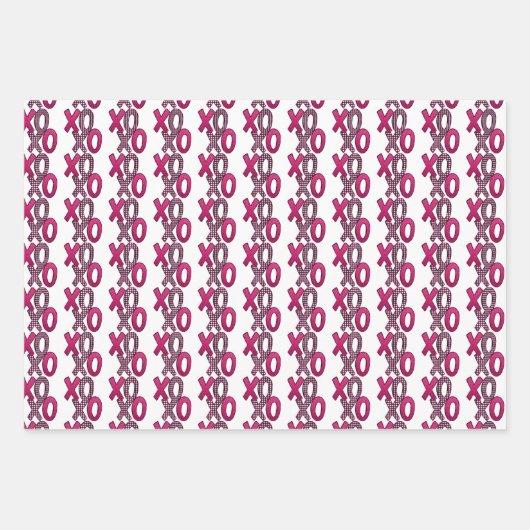 Personalisierte Papiertücher, rosa und rot Geschenkpapier Set (Vorderseite 3)