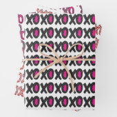 Personalisierte Papiertücher, rosa und rot Geschenkpapier Set (Beispiel)