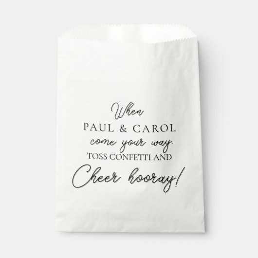 Personalisierte Papiertüte für Hochzeitkonfetti Geschenktütchen (Vorderseite)