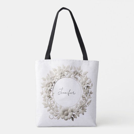 personalisierte Papiertütenblumen-Rahmentasche  Tasche (Rückseite)