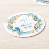 Personalisierte PapierUntersetzer - Meereswelt Runder Pappuntersetzer (Angewinkelt)