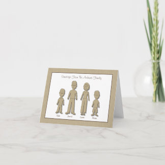 Personalisierte Pappfamilie von 4