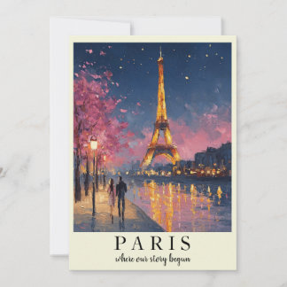 Personalisierte Paris-Nacht-Flachkarte | Benutzerd Karte