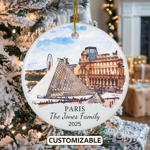 Personalisierte Pariser Ornamente, Frankreich, Lou Keramik Ornament