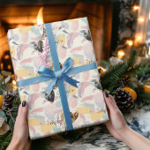 Personalisierte Pariser Romantik mit Fotos und Nam Geschenkpapier