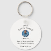 Personalisierte Pariser Skyline Erinnerung Schlüsselanhänger (Rückseite)