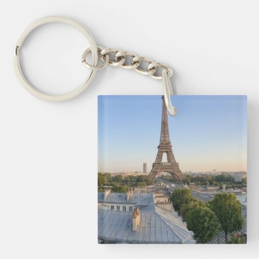 Personalisierte Pariser Skyline Erinnerungsgeschen Schlüsselanhänger (Vorderseite)