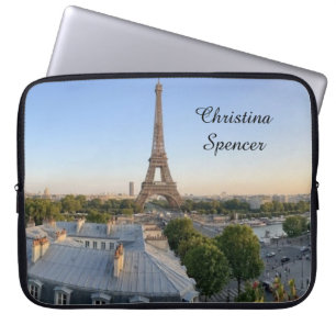 Personalisierte Pariser Stadtsilhouette Laptopschutzhülle