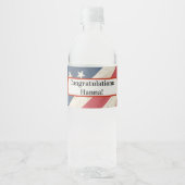 PERSONALISIERTE Partei für den Vintagen Flaggenabs Wasserflaschenetikett (Vorderseite)
