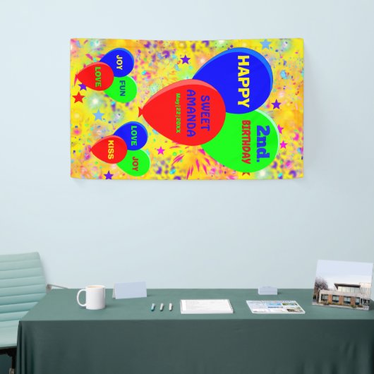 Personalisierte Party Banner bunt Luftballons (Messeveranstaltung)
