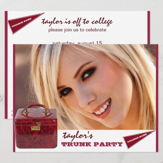 personalisierte Party Einladung (Vorne/Hinten)