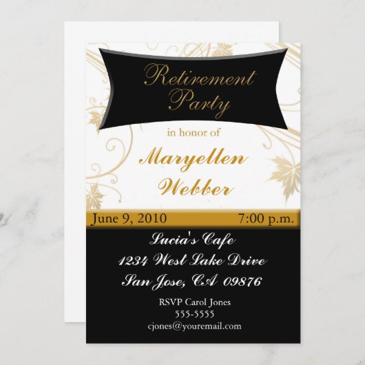 Personalisierte Party Einladung für die Altersvers (Vorne/Hinten)