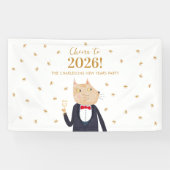 Personalisierte Party: Katze prostet auf das neue  Banner (Horizontal)