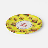 Personalisierte Party-Papiere für Käseseburger Tel Pappteller (Schrägansicht)