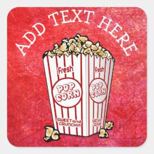 PERSONALISIERTE Party Popcorn Stickers
