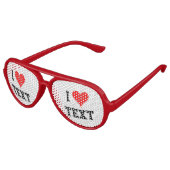 Personalisierte Party-Schattierungen in Liebe-Bril Sonnenbrille (Schrägansicht)