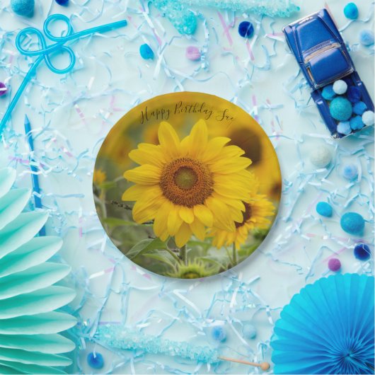 Personalisierte Party-Teller für Sonnenblumen Pappteller (Party)