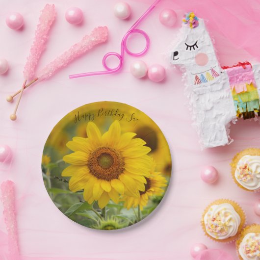 Personalisierte Party-Teller für Sonnenblumen Pappteller (Party)