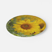 Personalisierte Party-Teller für Sonnenblumen Pappteller (Schrägansicht)